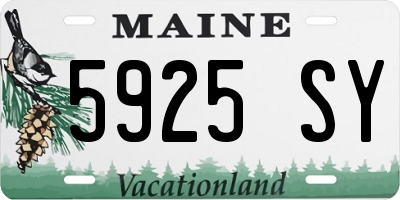 ME license plate 5925SY