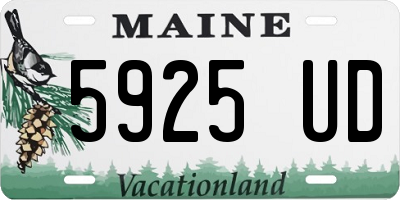 ME license plate 5925UD
