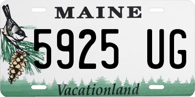 ME license plate 5925UG