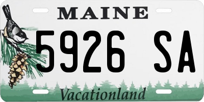 ME license plate 5926SA