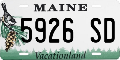 ME license plate 5926SD