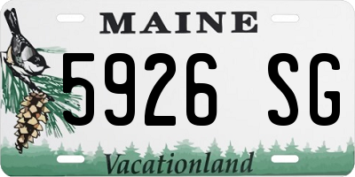 ME license plate 5926SG