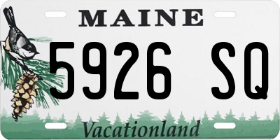 ME license plate 5926SQ
