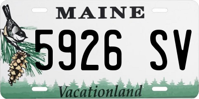 ME license plate 5926SV