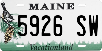 ME license plate 5926SW