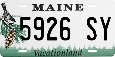ME license plate 5926SY