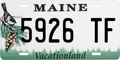 ME license plate 5926TF