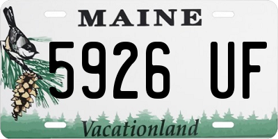 ME license plate 5926UF