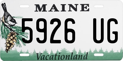 ME license plate 5926UG