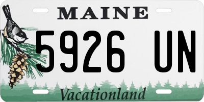 ME license plate 5926UN