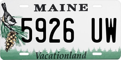 ME license plate 5926UW