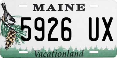 ME license plate 5926UX