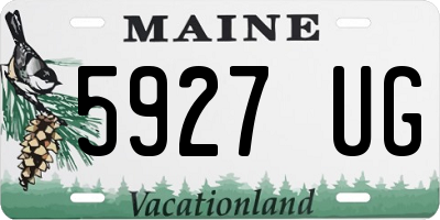 ME license plate 5927UG