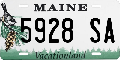 ME license plate 5928SA