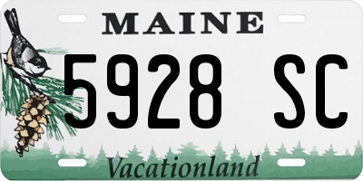 ME license plate 5928SC