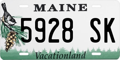 ME license plate 5928SK
