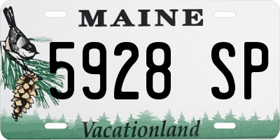 ME license plate 5928SP