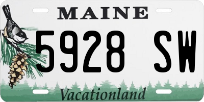 ME license plate 5928SW