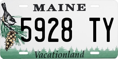 ME license plate 5928TY