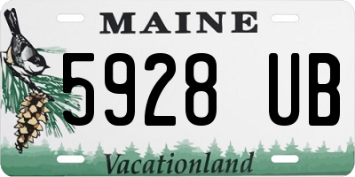 ME license plate 5928UB