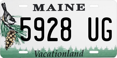ME license plate 5928UG