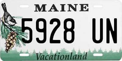 ME license plate 5928UN