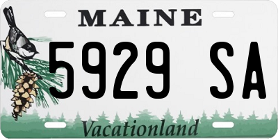 ME license plate 5929SA