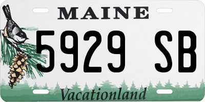 ME license plate 5929SB