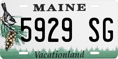 ME license plate 5929SG