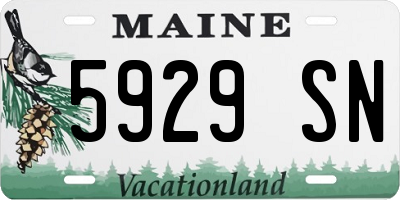 ME license plate 5929SN