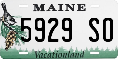 ME license plate 5929SO