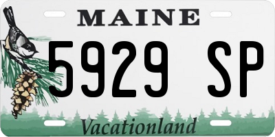 ME license plate 5929SP