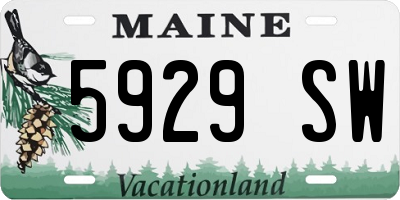 ME license plate 5929SW