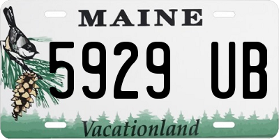 ME license plate 5929UB