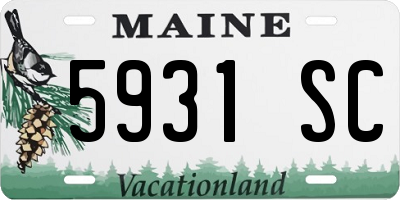 ME license plate 5931SC