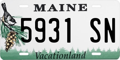 ME license plate 5931SN