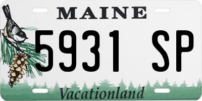 ME license plate 5931SP