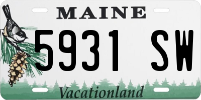 ME license plate 5931SW