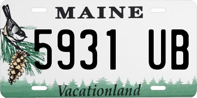ME license plate 5931UB