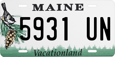 ME license plate 5931UN