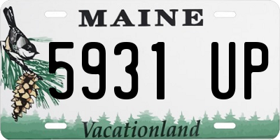 ME license plate 5931UP