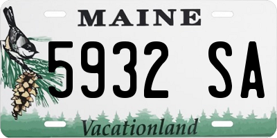 ME license plate 5932SA