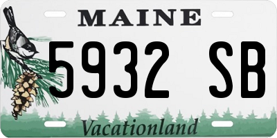 ME license plate 5932SB