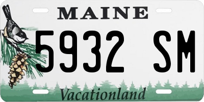 ME license plate 5932SM