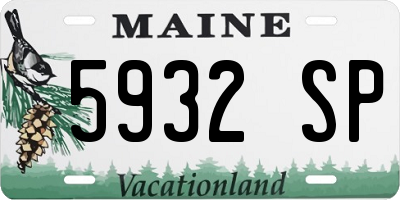 ME license plate 5932SP