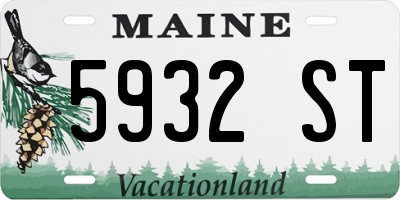 ME license plate 5932ST