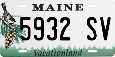 ME license plate 5932SV