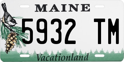 ME license plate 5932TM