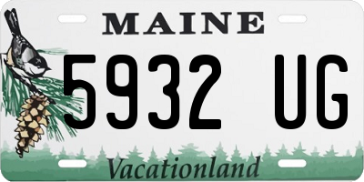 ME license plate 5932UG