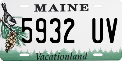 ME license plate 5932UV